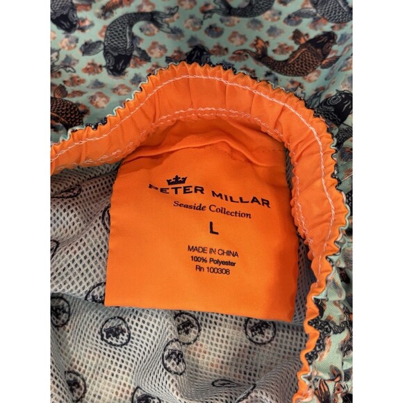 Peter Millar Shorts Large Swim Trunks Seaside Koi  Fish Drawstring Stretch Golf - Picture 3 of 7
